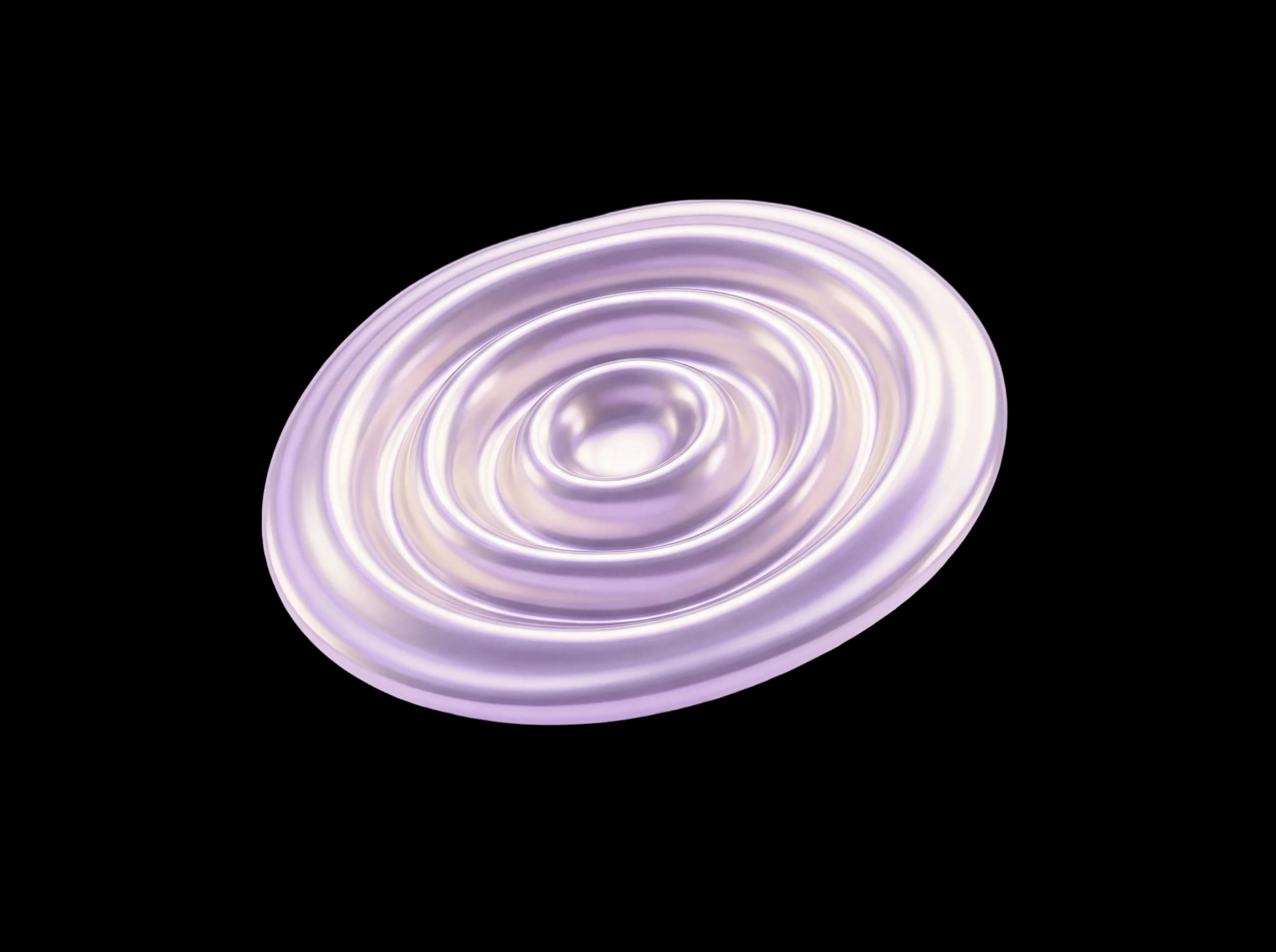 Illustration: Konzentrische Wellen aus flüssigem Chrom, wie eine erstarrte Schallwelle